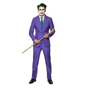 Men’s size-M costume. The Joker—Includes coat, pants, & tie. Good quality.